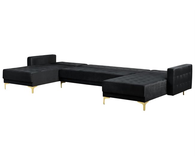 Beliani Sofá cama Terciopelo ABERDEEN Negro