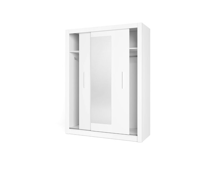 Armario Sava  puertas correderas + espejo sahara 182 Blanco