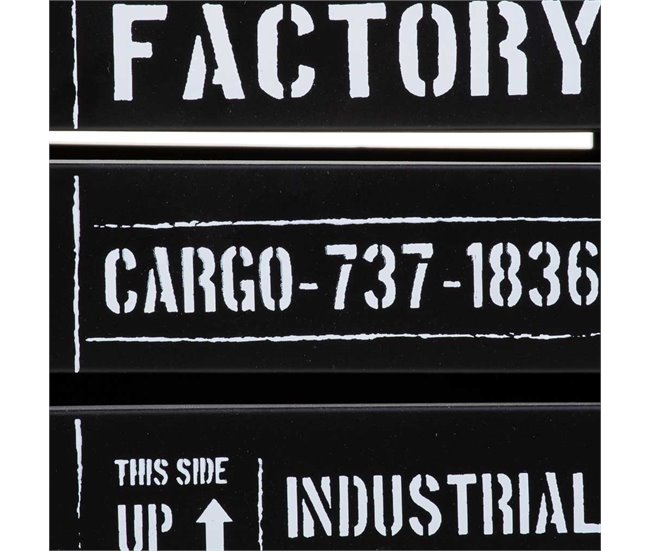 Cesto cuadrado de metal impreso Negro