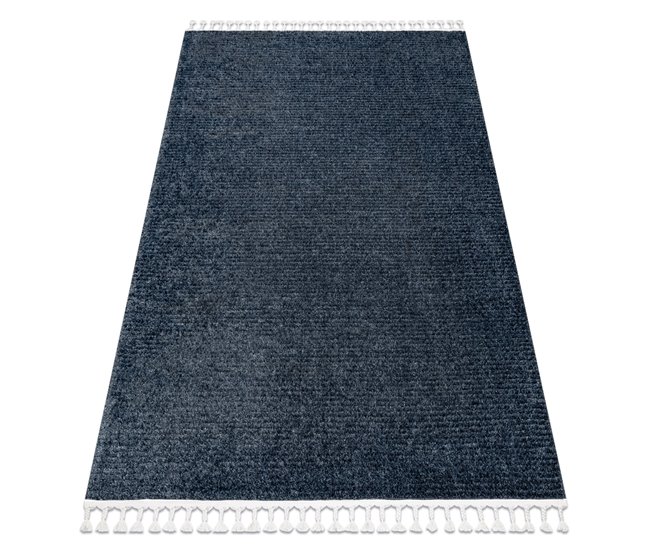 Alfombra SEVILLA PC00B rayas Franjas Bereber marroquí Shaggy 140x190 Azul Marino