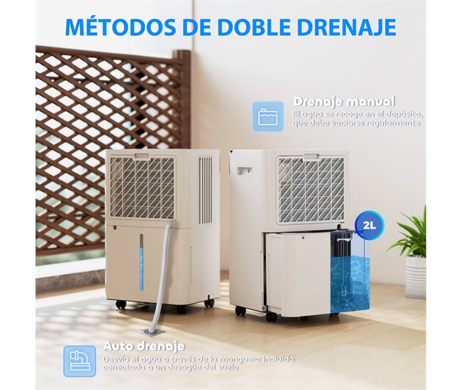 Deshumidificador ABS HOMCOM, hogar - climatización Blanco
