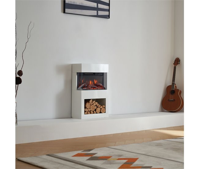 KAMINIO Eléctrica Chimenea HENRI - Estufa de Chimenea Eléctrica Blanco