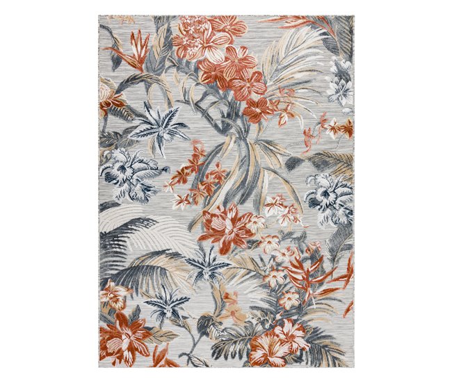 Alfombra Estructural BOTANIC 65262 flores 117x170 Gris