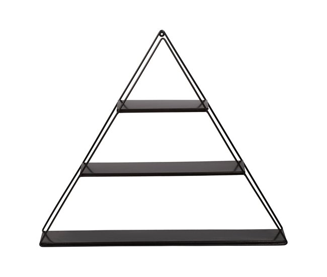 Estantería de pared Polvijärvi con 3 estantes Negro