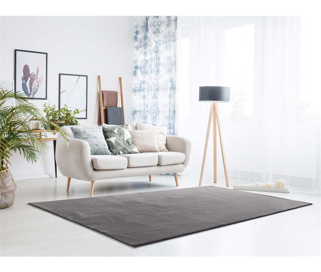ATTICGO Alfombra lavable lisa LOFT 140x200 Antracita