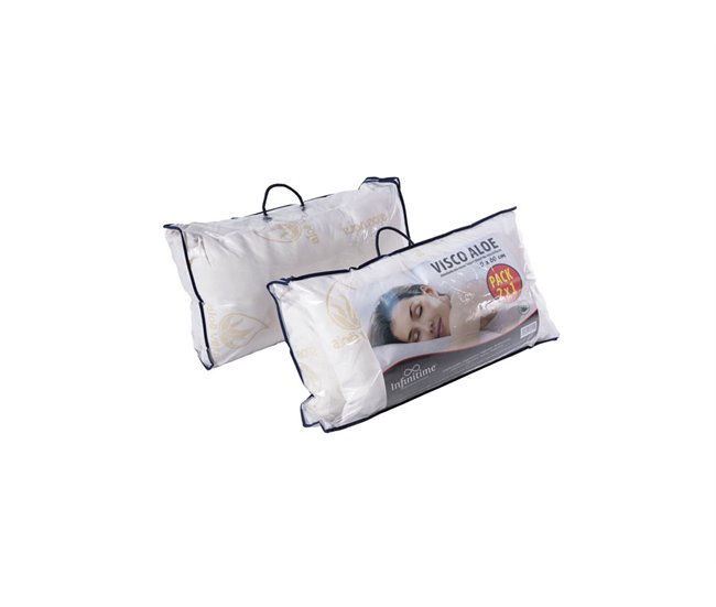 Pack de 2 almohadas VISCOVERA viscoelástica 70x15x40cm Blanco