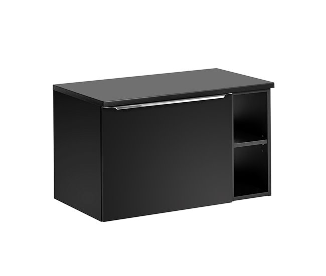 Mueble bajo lavabo de con 2 nichos Éros Negro