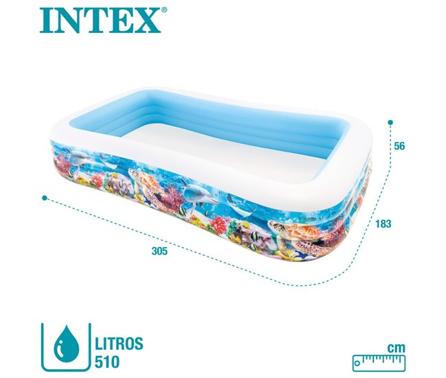 Piscina hinchable INTEX tropical 305x183x56 cm - 1020 litros Multicolor
