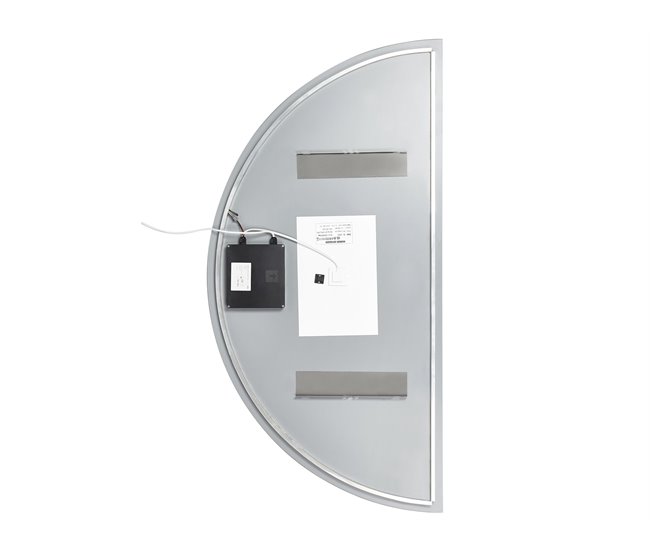 Beliani Espejo de baño LOUE 60x4 Plateado