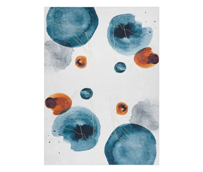 Alfombra lavable ANDRE 1112 Abstracción 120x170 Blanco