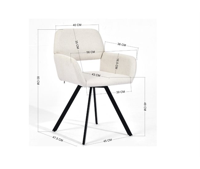 Urban Meuble Silla de comedor giratoria Beige