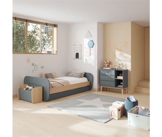 Cama doble juvenil Misty Breeze 205x102 Verde