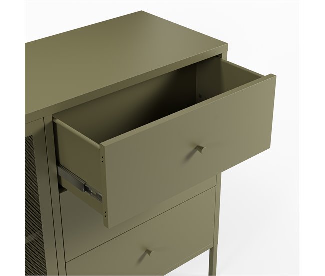 Aparador FAYNA con 2 puertas 3 cajones color verde Verde