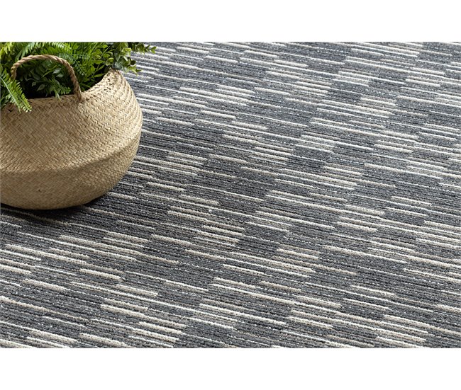 Alfombra LIBRA círculo  grafito 165 Rayas 100x100 Gris