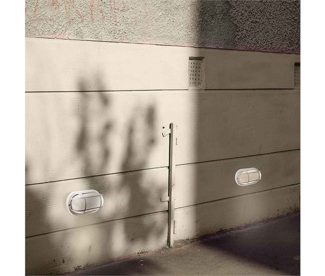 Aplique De Exterior Policarbonato Serie Caia Blanco