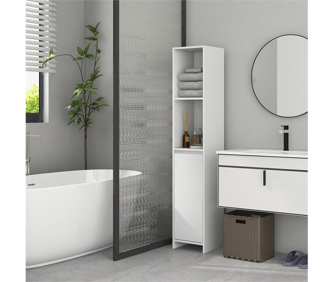 Armario de Baño MDF HOMCOM, hogar - baño Blanco
