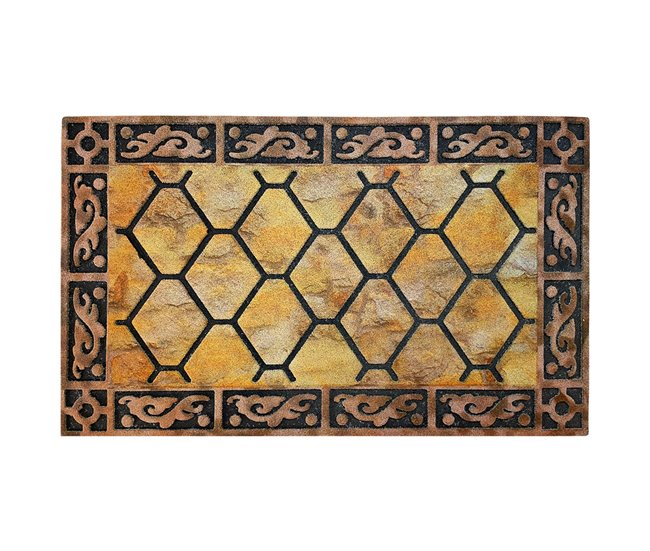 Acomoda Textil – Felpudo de Entrada, Alfombra Rectangular de Goma Amarillo