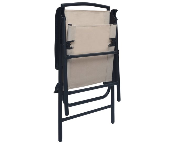 2 Sillas plegables de jardín de textilene Beige