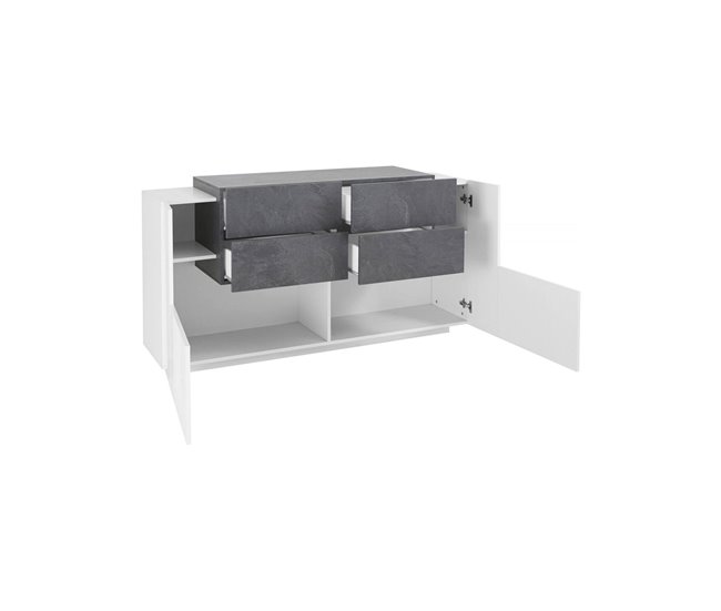 Aparador efecto madera 160 Blanco Brillo