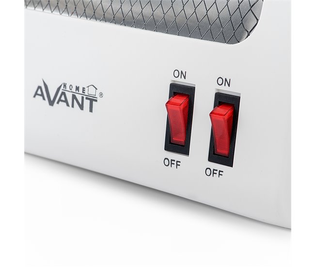 ESTUFA ELÉCTRICA DE CUARZO CON 2 TUBOS Blanco/ Gris