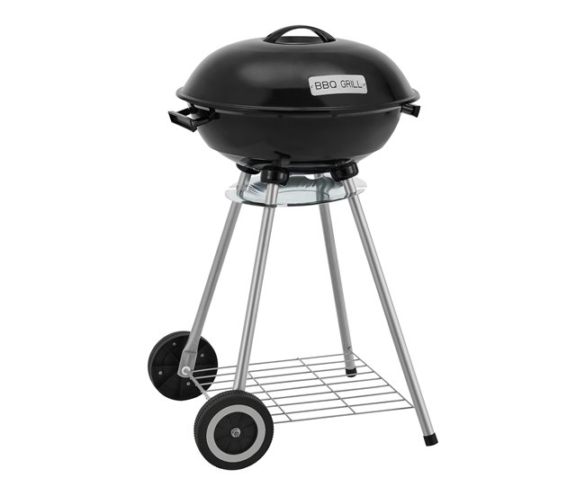 Barbacoa redonda de carbón Apricena con tapa Negro