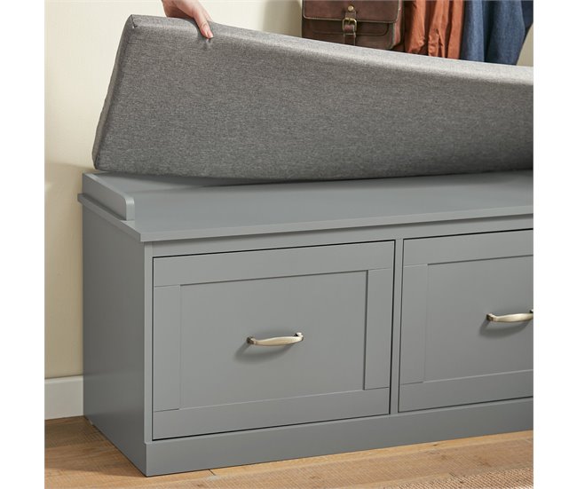 Banco Zapatero con 2 Estantes y 2 Puertas FSR131-HG SoBuy Gris