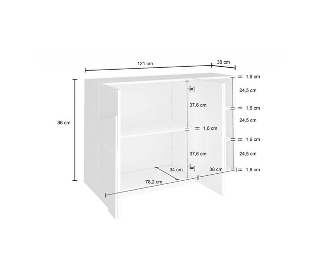 Aparador efecto madera 121 Blanco Brillo