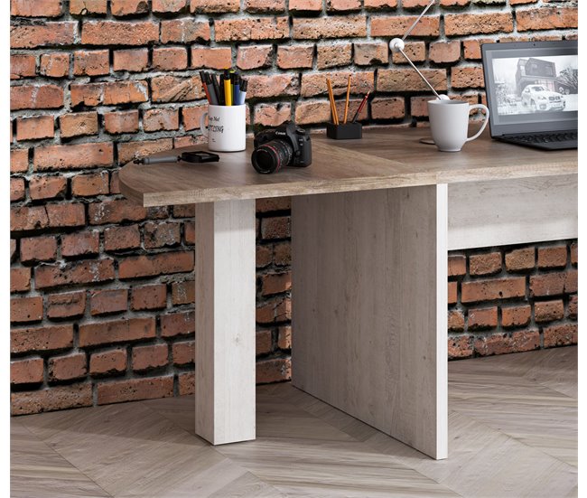 Ángulo de escritorio con textura 3D VERONA Roble