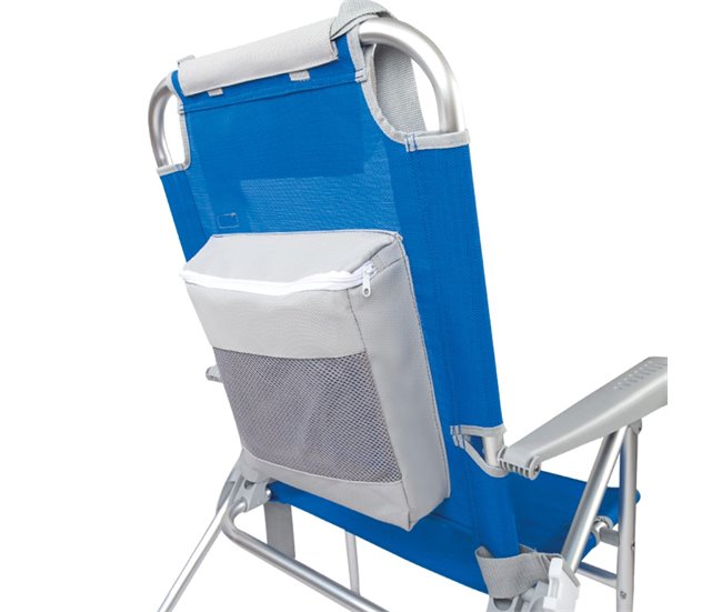 Aktive Pack 2 sillas playa plegables y multiposición asiento alto Azul