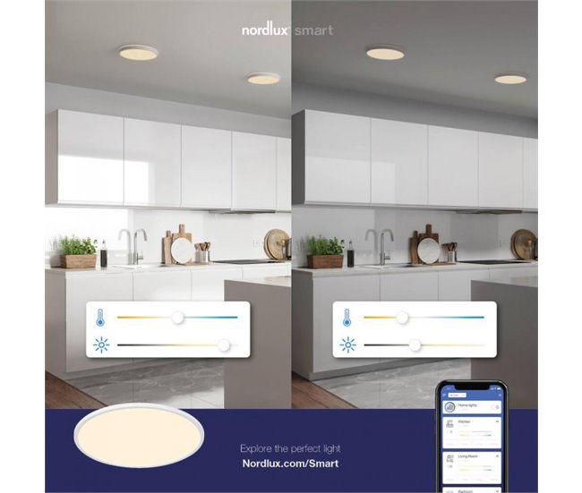 Plafón de techo LED Oja Smart (30W) Plástico Moderno Blanco