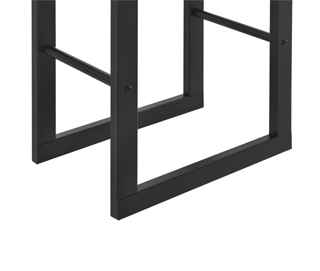 [en.casa] Soporte para leña Kasan Acero 40 Negro