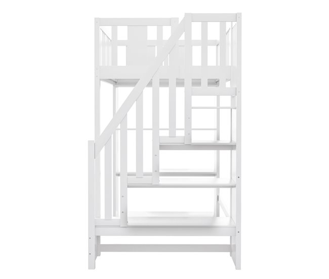 Cama alta para niños 95x253 Blanco