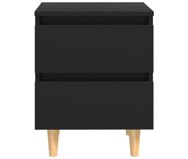 2 Mesitas de noche con patas madera 40 Blanco