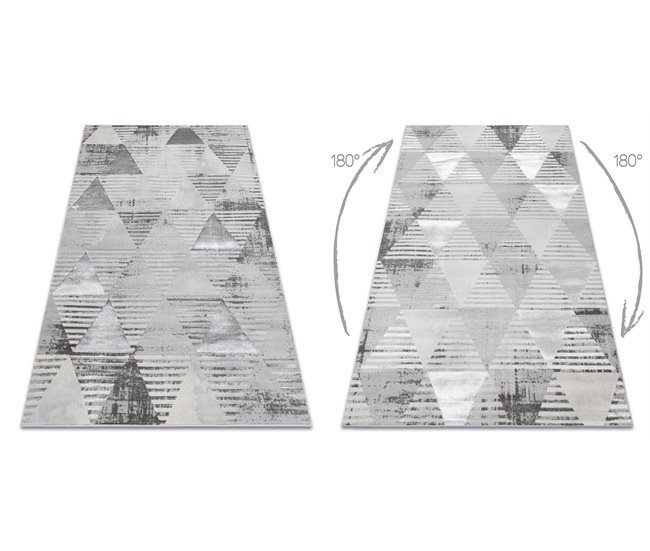 Alfombra LIRA E1627 Triángulos Geométrico estructural moderna 200x290 Gris