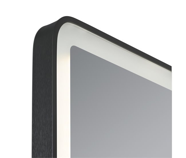 Espejo de pared con LED Pescara para baño IP65 con antivaho lupa 50x4 Negro