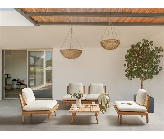 Beliani Conjunto de jardín Madera de acacia con certificado FSC® ACCADIA Beige