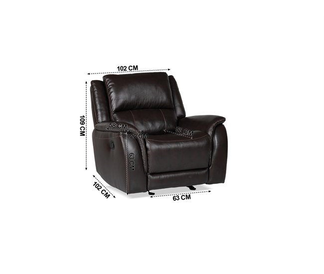 Sillón relax eléctrico color marrón NINFA Marron