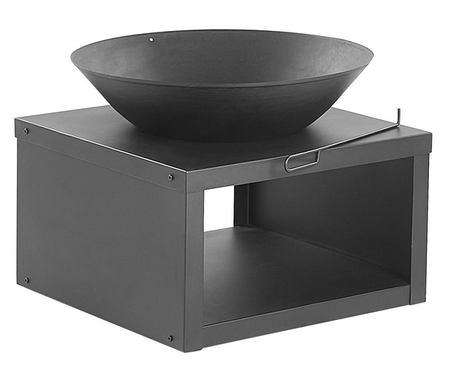 Beliani Fogón de madera TANARA Negro