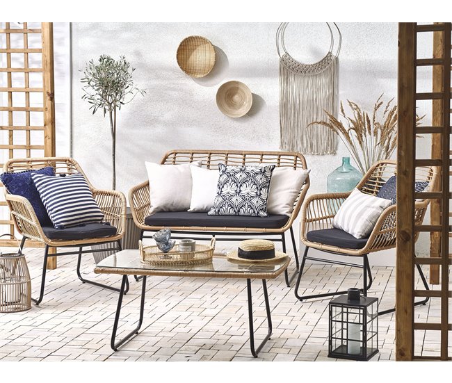 Beliani Conjunto de jardín Ratán sintético MINORI Natural