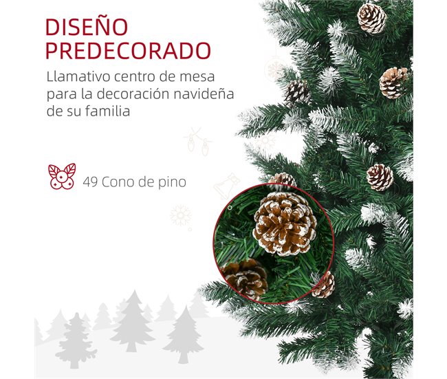 Árbol de Navidad Plástico, Acero HOMCOM, hogar - decoración Verde