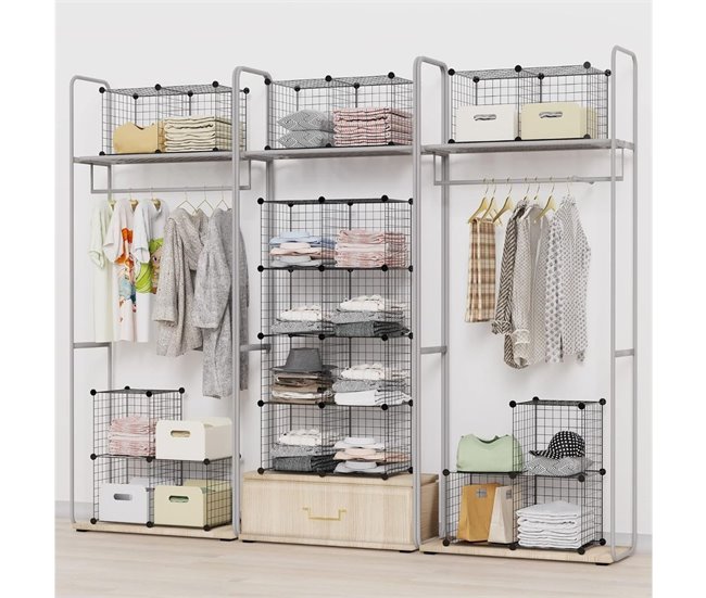 Estantería modular  compartimentos metal Negro