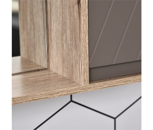 Armario de Baño con Espejo MDF, Melamina de Madera HOMCOM 57 Marron