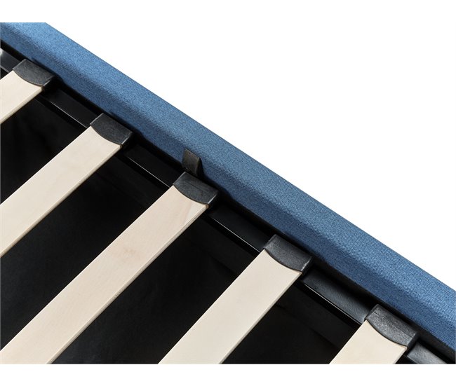 Beliani Cama con somier Poliéster DREUX 151x214 Azul