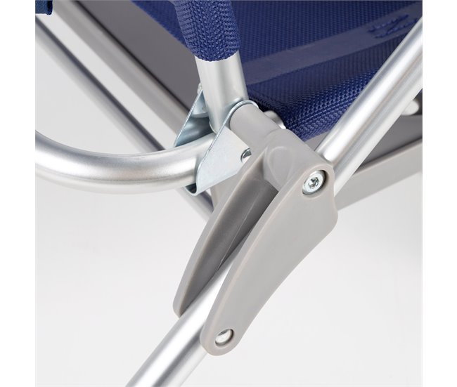 Silla de playa multiposición plegado Slim c/mesa y cojín Aktive Azul Marino