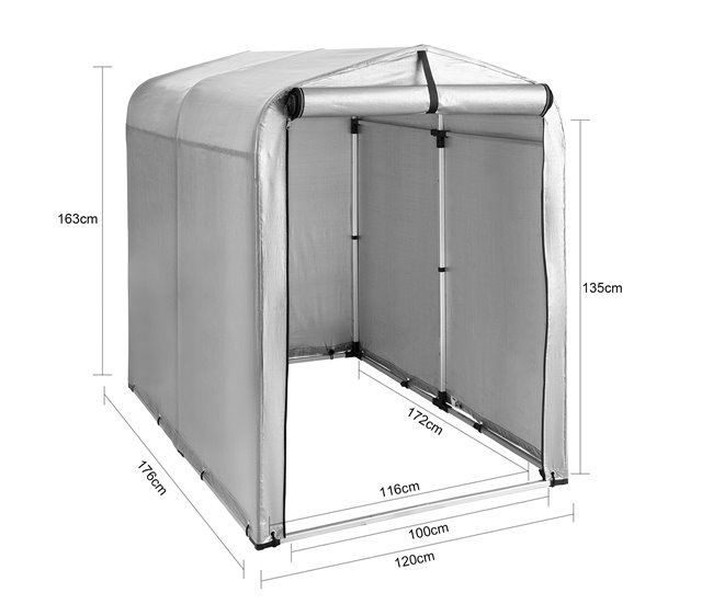 Refugio para Bicicletas Carpas para Bicicletas KLS11-L SoBuy 120x176 Plateado