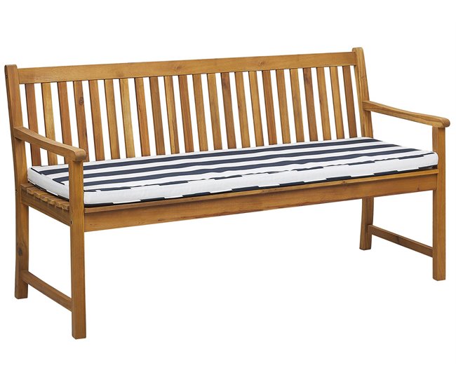 Beliani Banco Madera de acacia con certificado FSC® VIVARA 160x61 Azul Marino