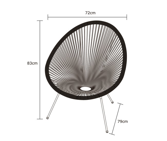 Silla de jardín ACAPULCO IV Negro