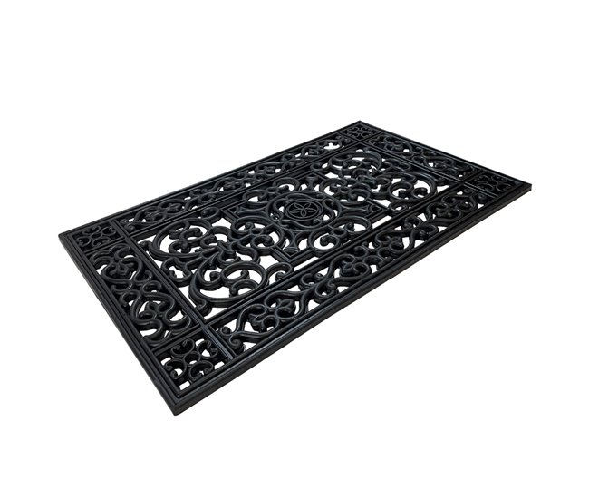 Acomoda Textil – Felpudo de Goma Antideslizante Rectangular. Negro