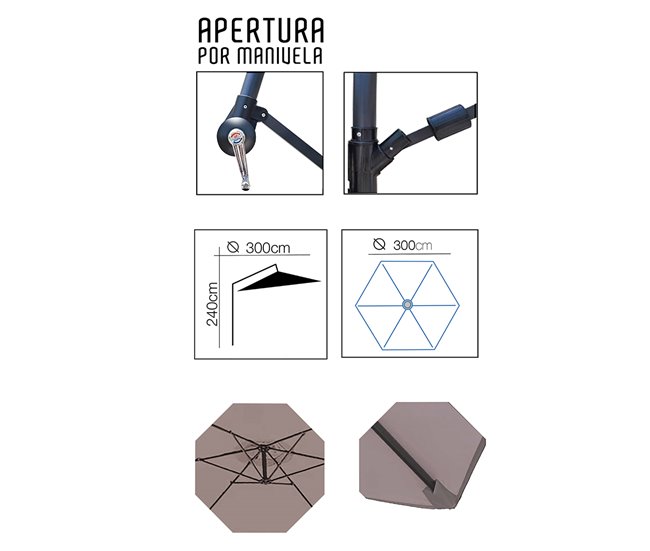 Acomoda Textil – Sombrilla de Jardín Plegable con Soporte. Rosa
