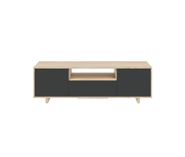 Mueble TV Zaida 3 Puertas Color Roble/Gris Gris